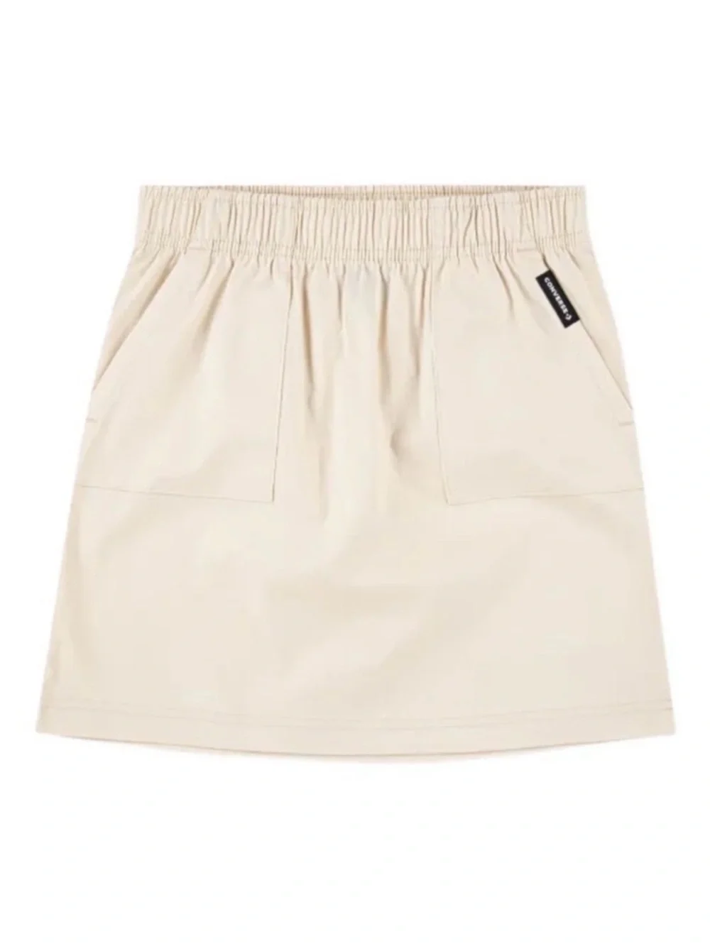 Converse Girls Cream A-Line Skirt Pockets Elastic Waist Size M 10-12 NWOT
